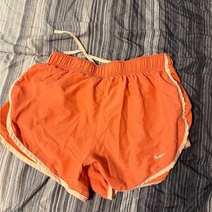 Nike Women's Orange Athletic Shorts with Cream Trim